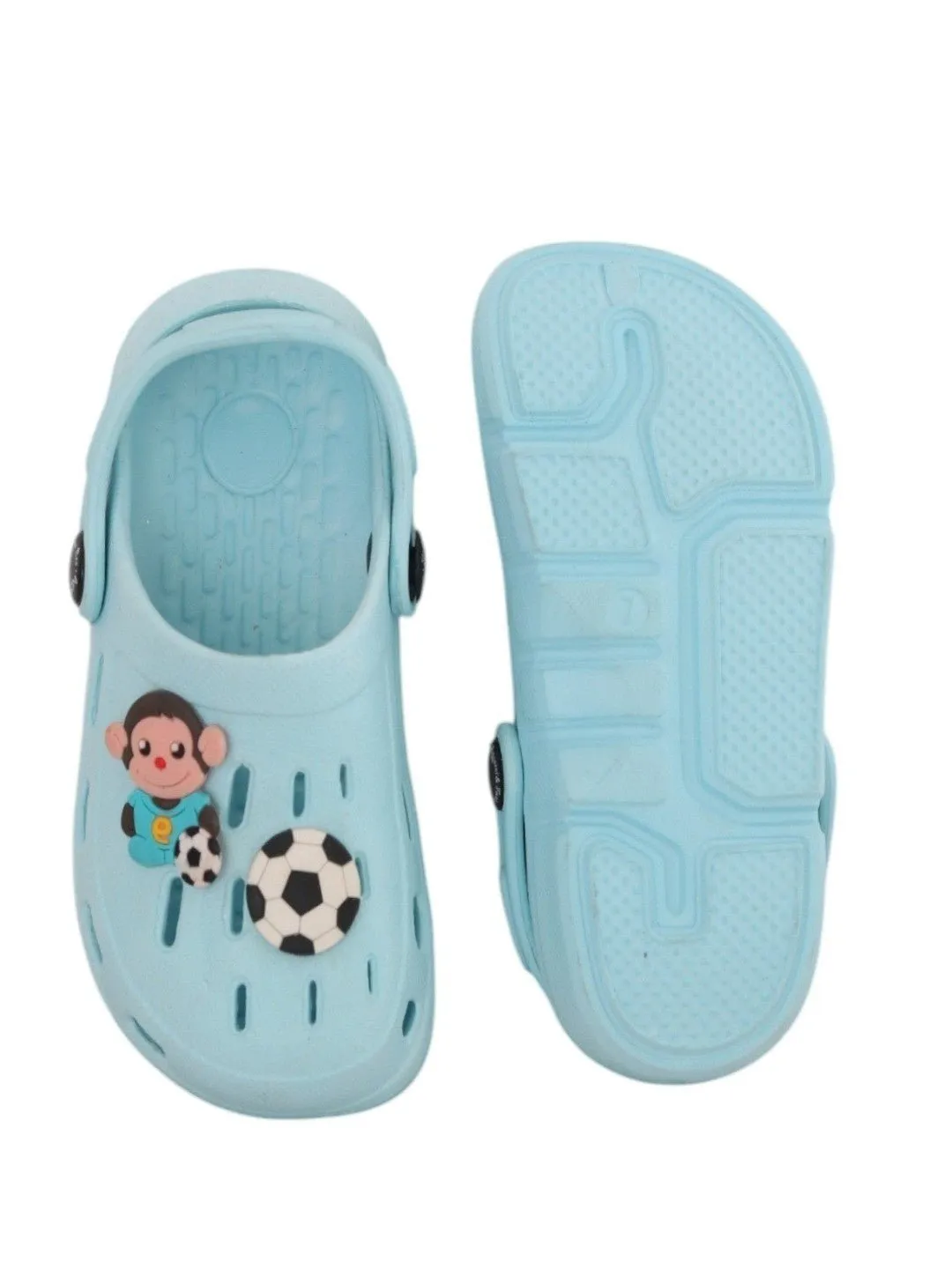 Soccer-Themed Clogs with Fun Monkey Cartoon Design for Boys