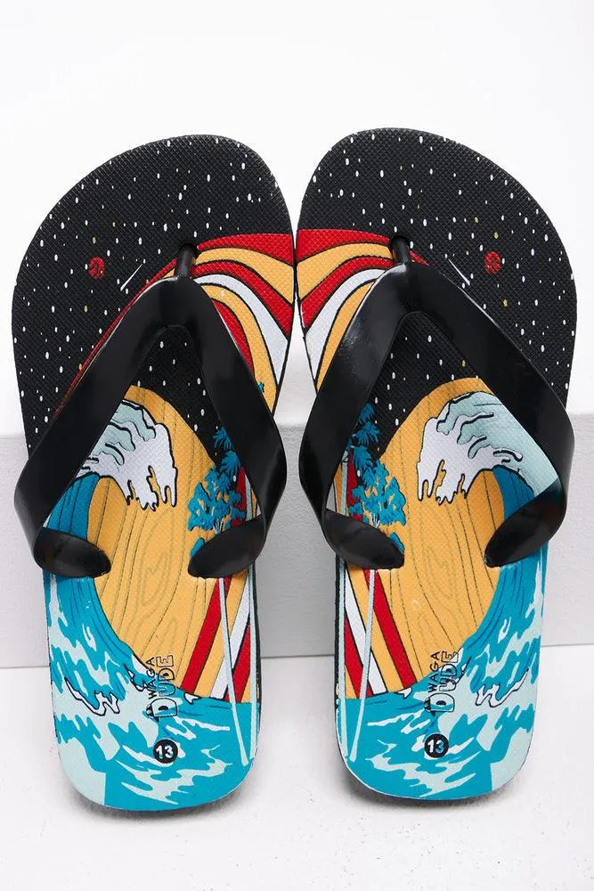Space Wave Flip Flop Black