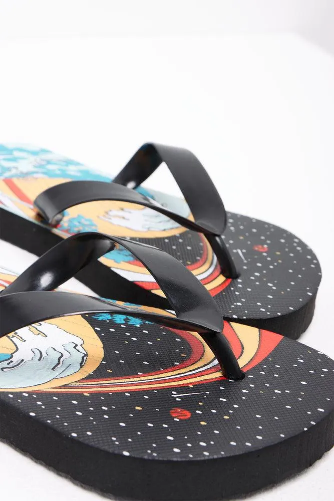 Space Wave Flip Flop Black