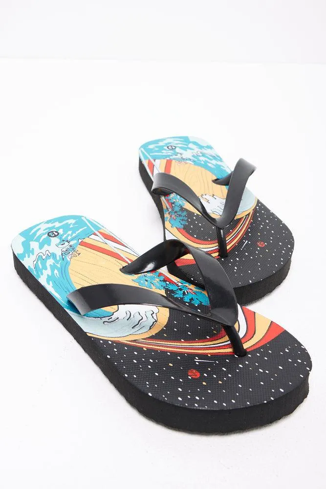 Space Wave Flip Flop Black