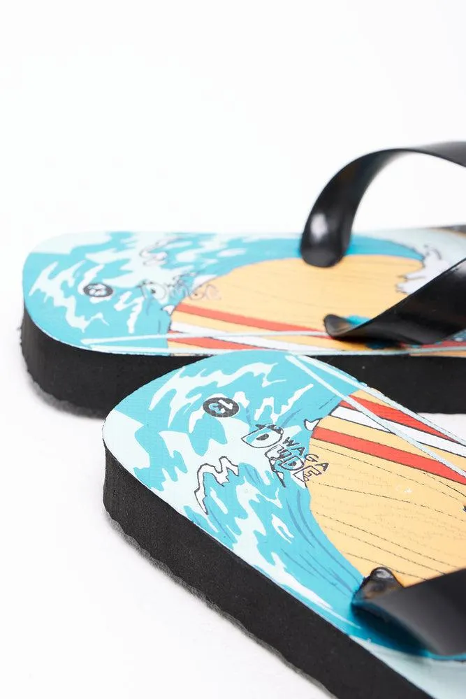 Space Wave Flip Flop Black