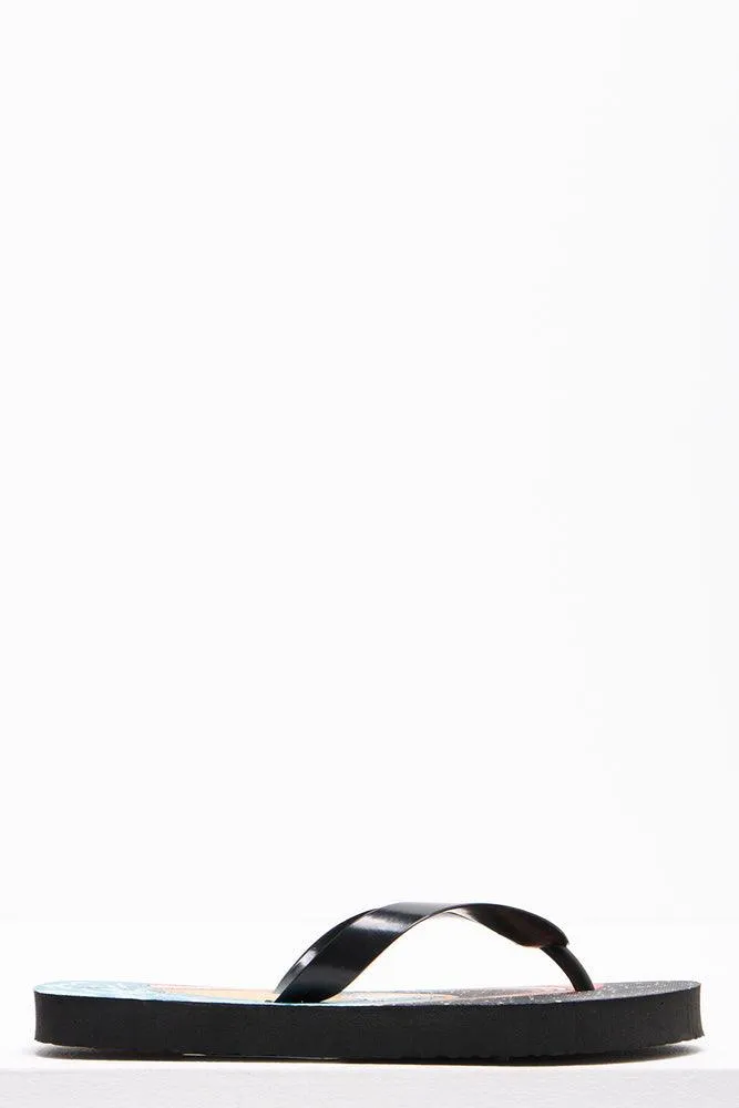 Space Wave Flip Flop Black