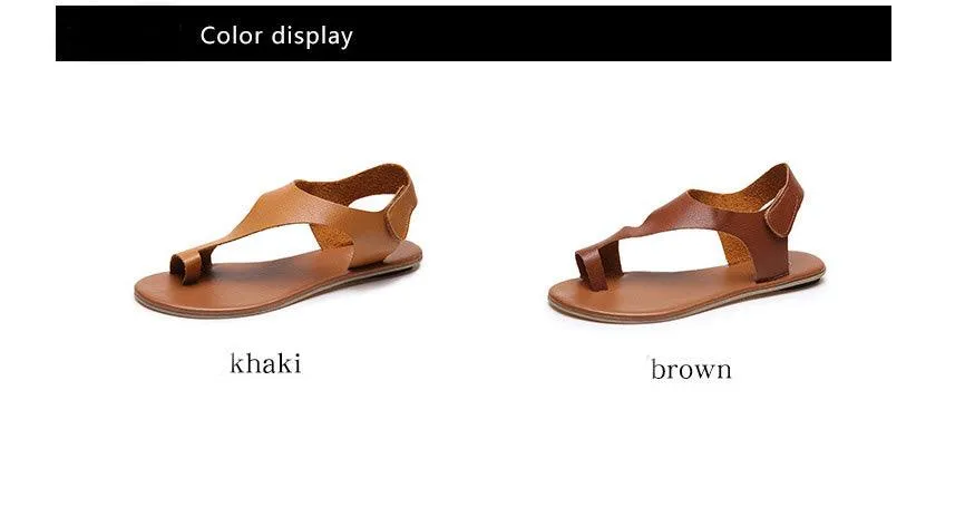 Spring And Summer New Style Sandals Women European Station Wish Hot Sale Fashion Solid Color Flip Flops Flat Velcro Sandals