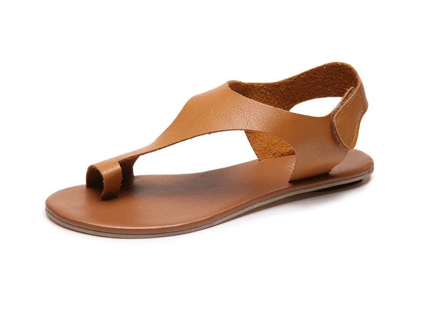Spring And Summer New Style Sandals Women European Station Wish Hot Sale Fashion Solid Color Flip Flops Flat Velcro Sandals