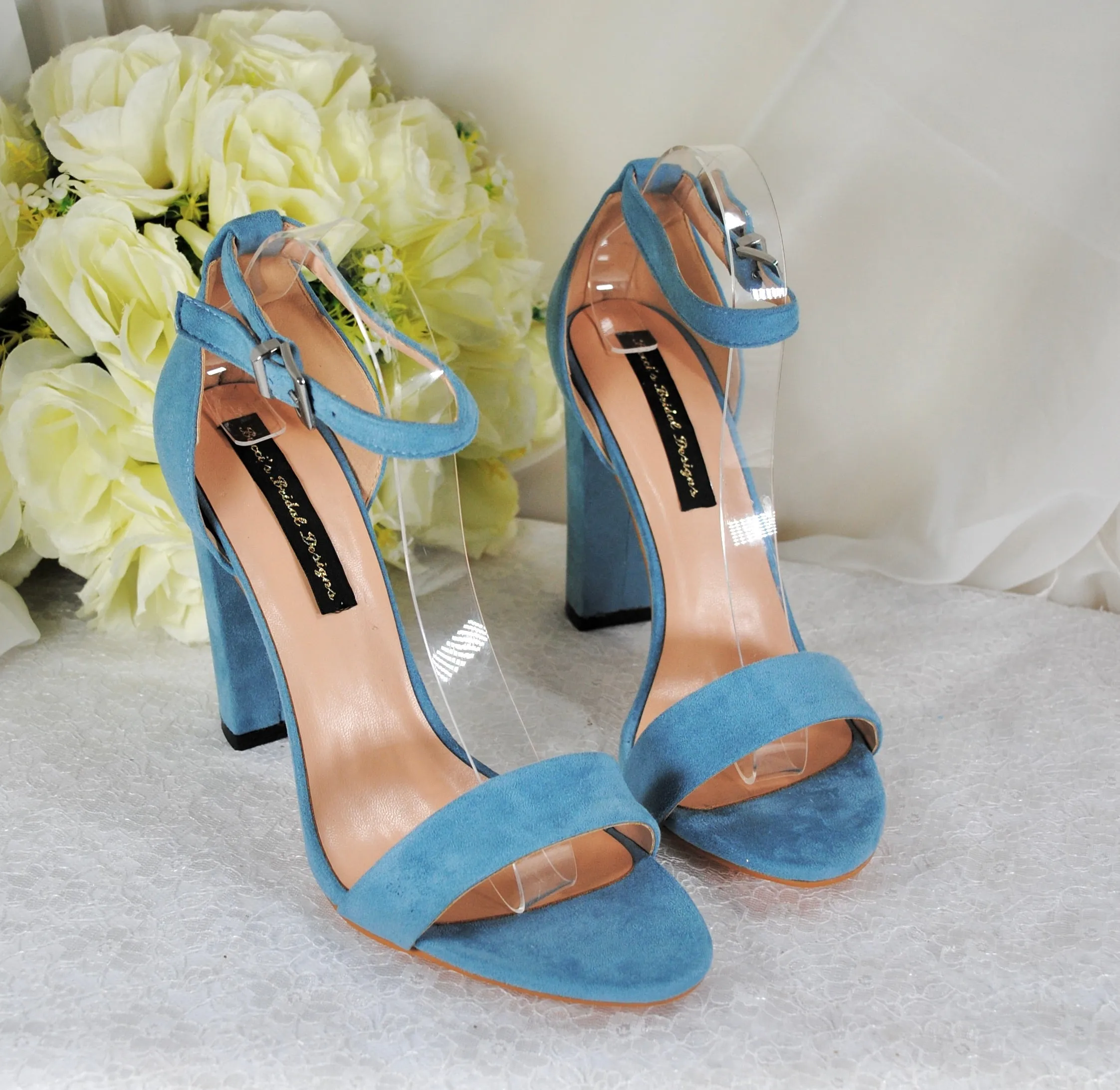 Suede Block Heel Sandal