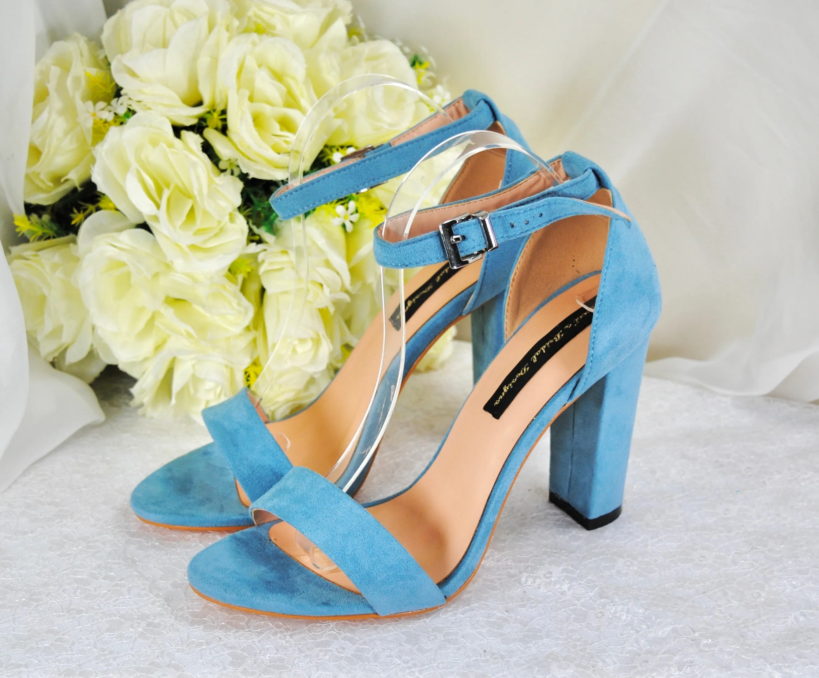 Suede Block Heel Sandal