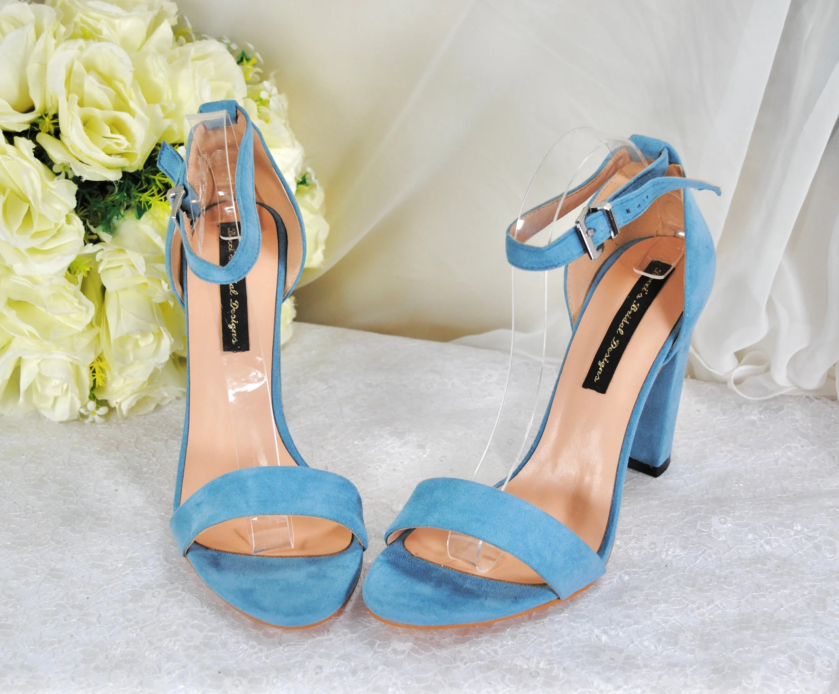 Suede Block Heel Sandal