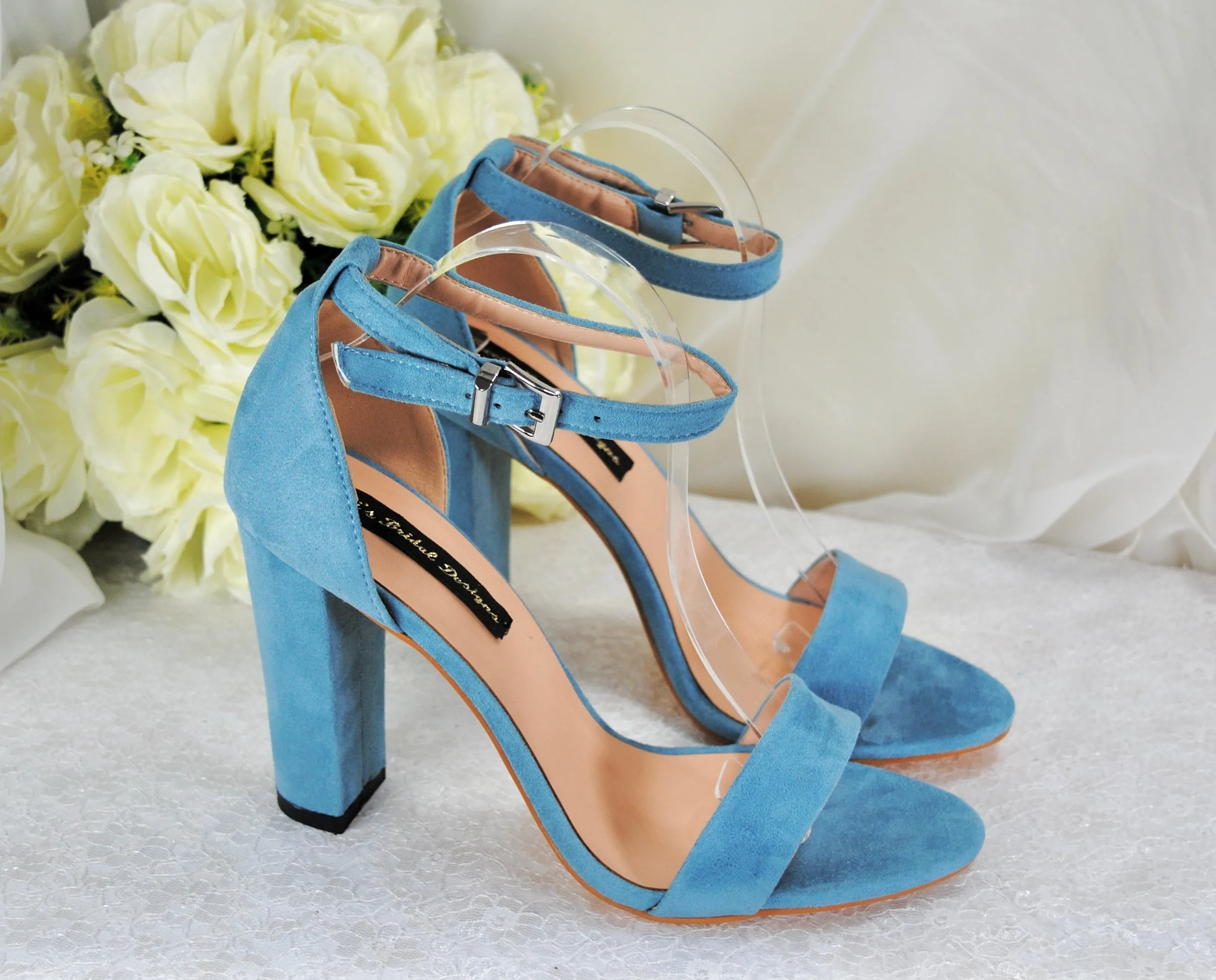 Suede Block Heel Sandal