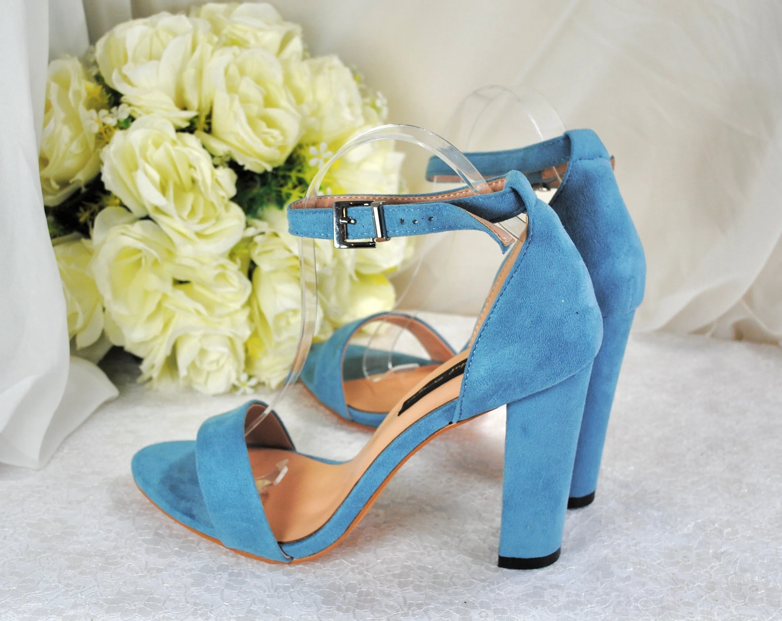 Suede Block Heel Sandal