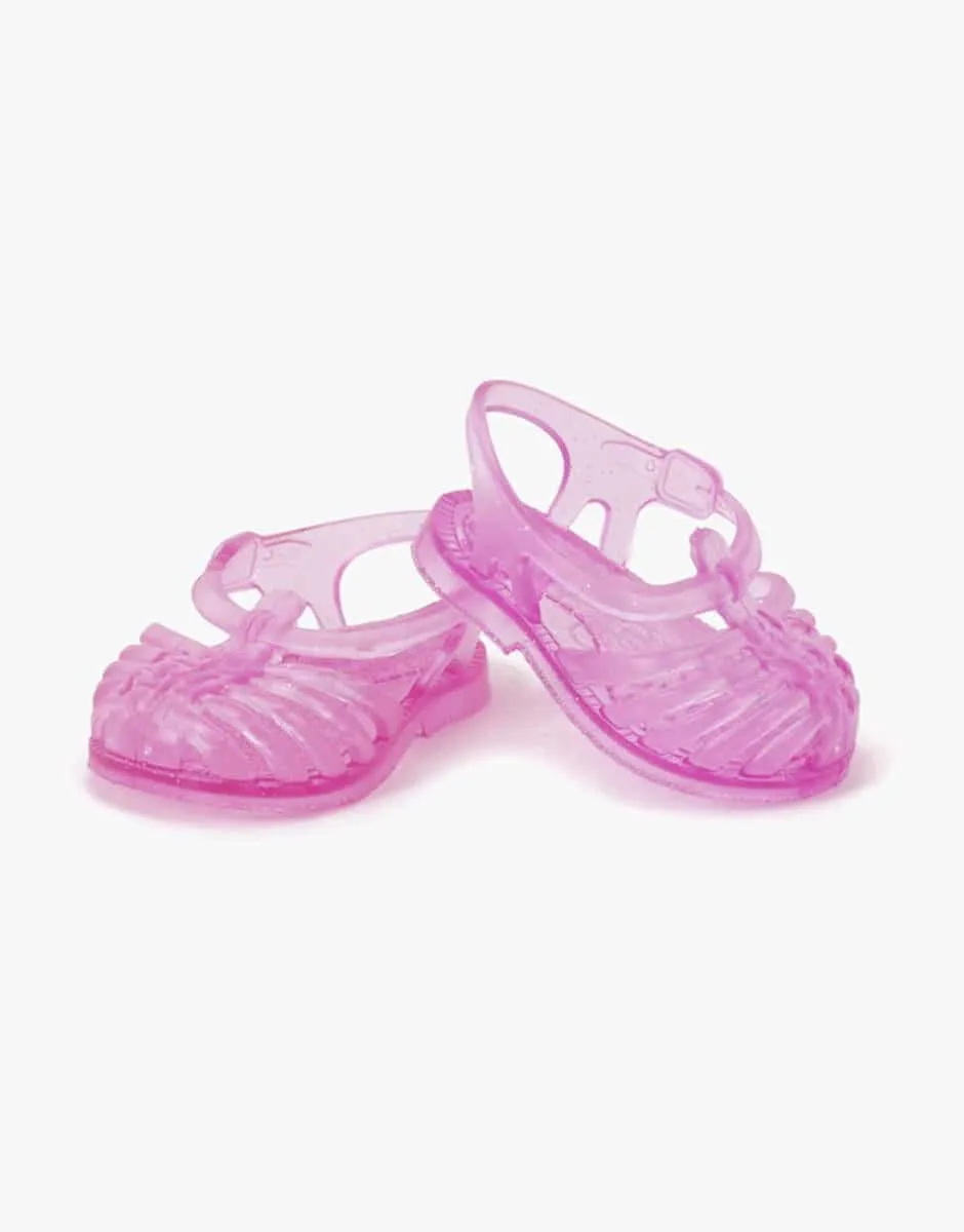 Sun Beach Sandals for Doll - Pink Glitter