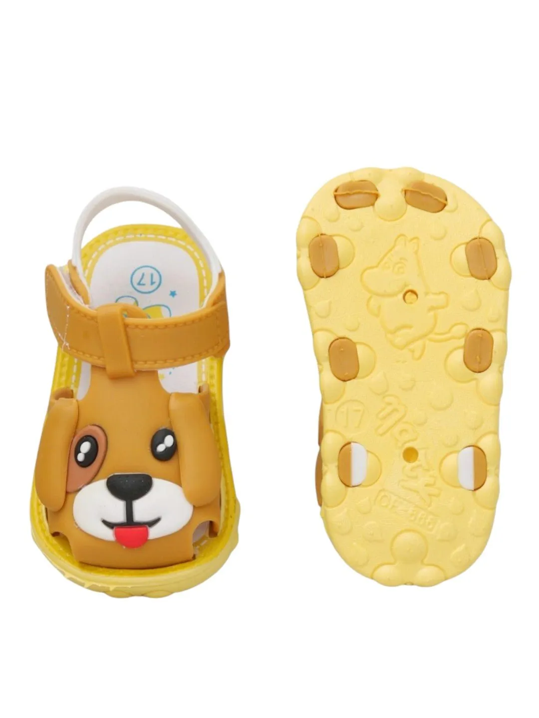 Sunny Pup Brown Applique Sandals for Toddlers