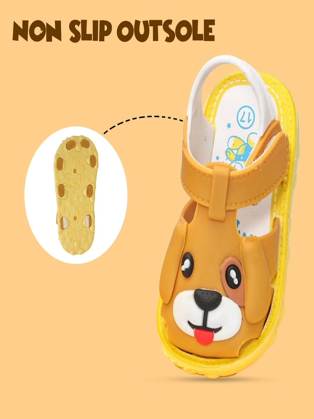 Sunny Pup Brown Applique Sandals for Toddlers