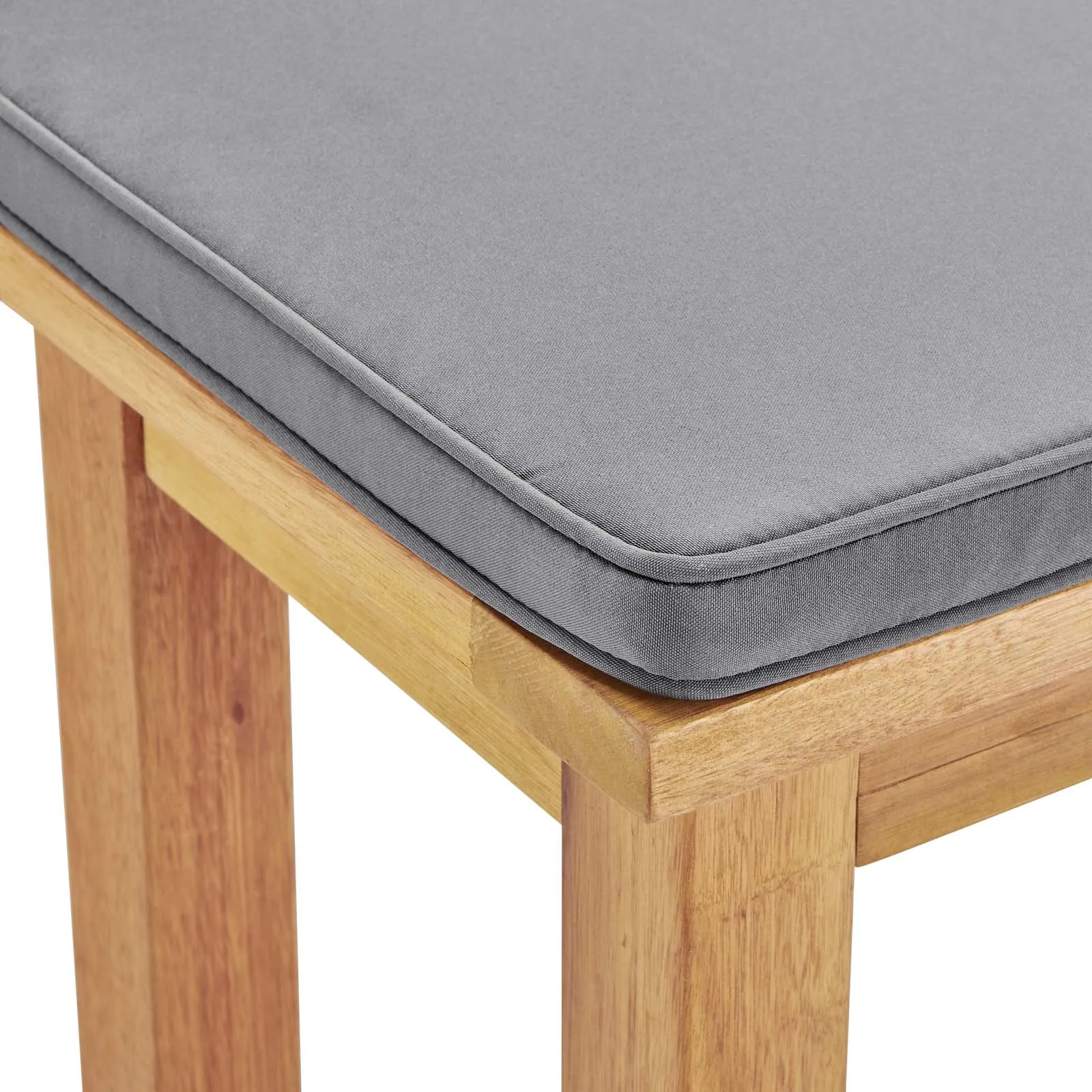 Syracuse Outdoor Patio Dining Table and Bench Set Natural Gray