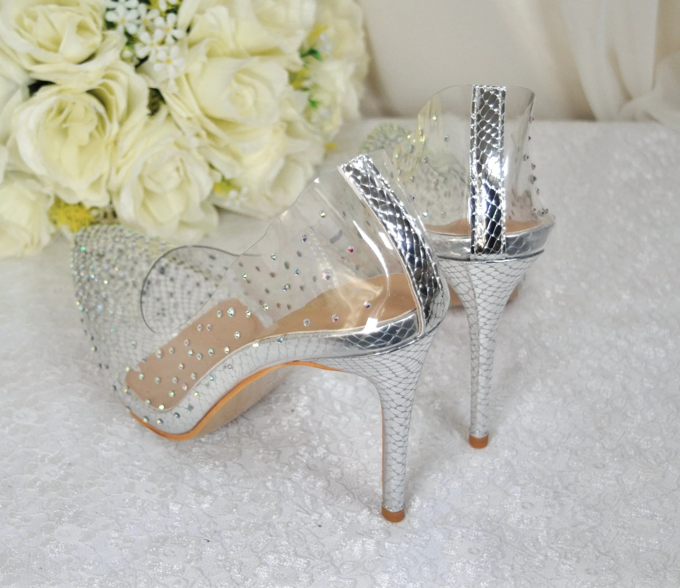 Transparent Diamanté Shoes