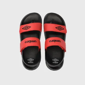 Umbro Youth Embossed Strap Sandal Red/Black _ 182067 _ Red