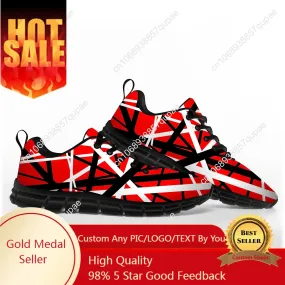 Van EVH 1984 Stripes High-Performance Rock Band Sneakers – Breathable, Sweat-Absorbent, Custom Couples’ Footwear