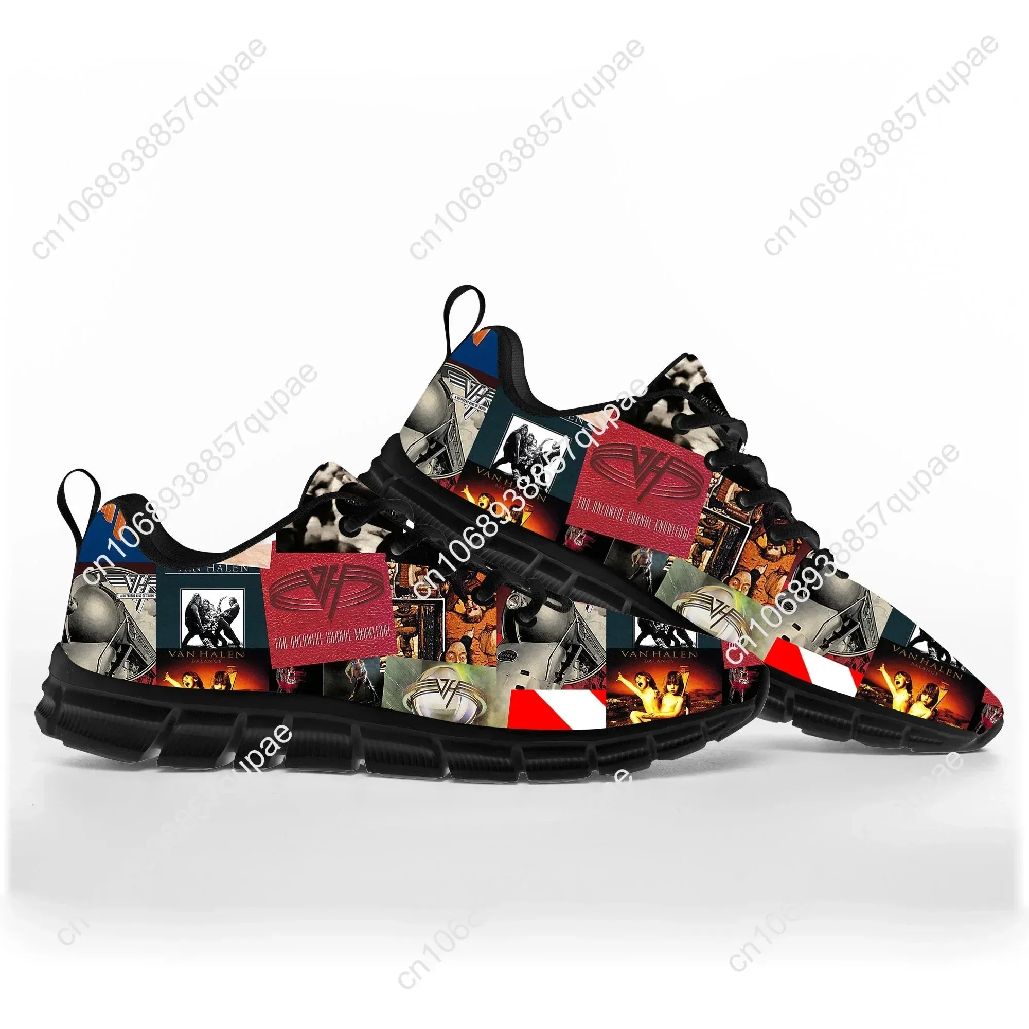 Van EVH 1984 Stripes High-Performance Rock Band Sneakers – Breathable, Sweat-Absorbent, Custom Couples’ Footwear