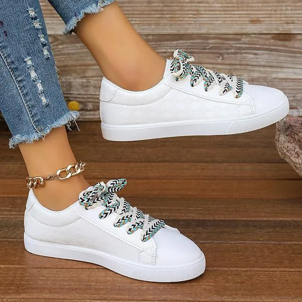 Women's Casual Strappy White Flat Shoes 40349386S