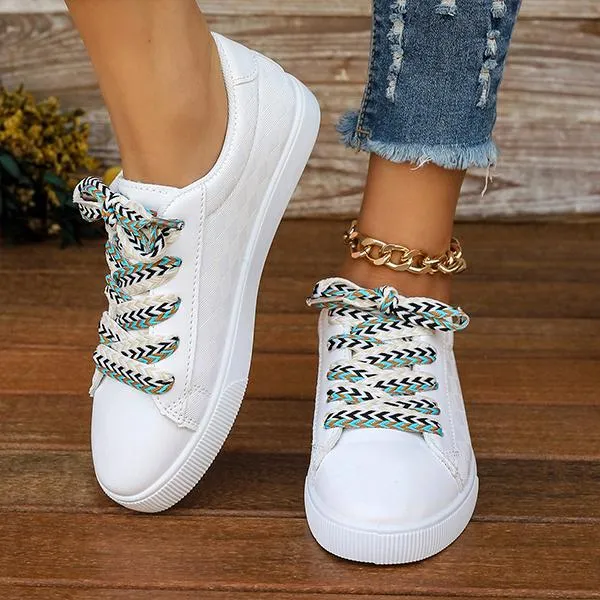 Women's Casual Strappy White Flat Shoes 40349386S