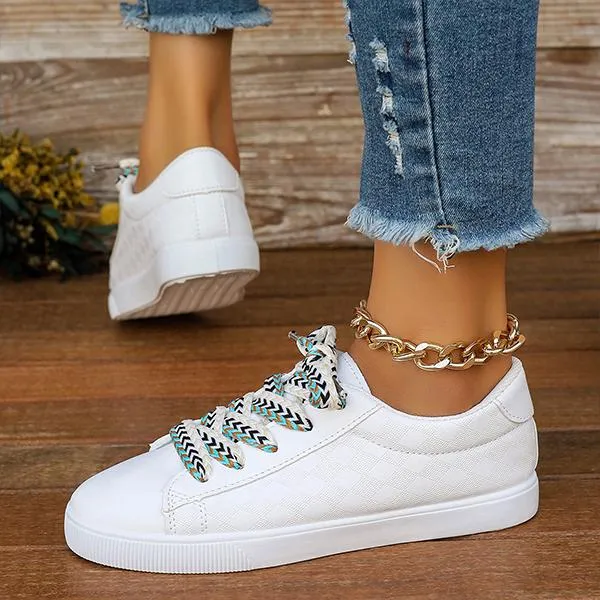 Women's Casual Strappy White Flat Shoes 40349386S