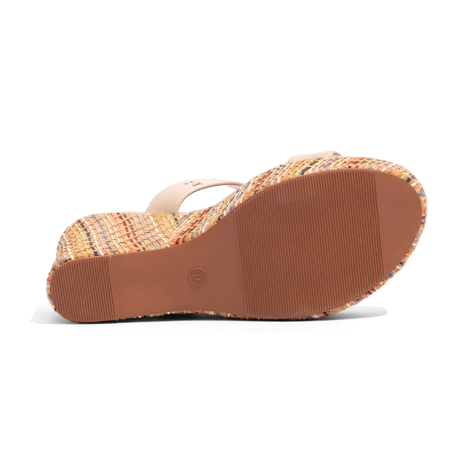 Women's Slides Wedge Sandals with Buckle Strap Slip On Peep Toe Platform Sandals High Heels Shoes