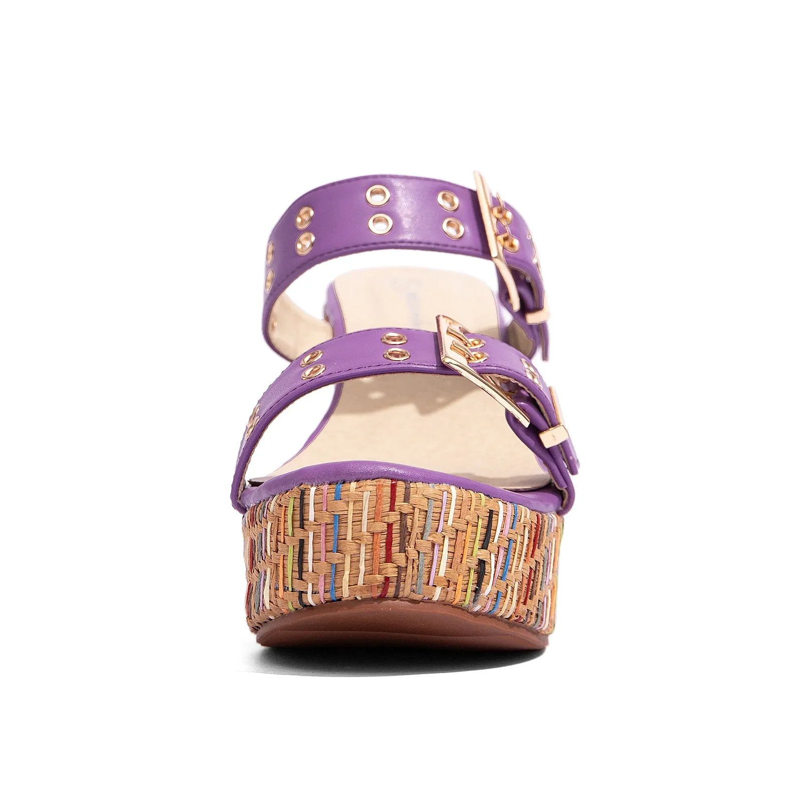 Women's Slides Wedge Sandals with Buckle Strap Slip On Peep Toe Platform Sandals High Heels Shoes